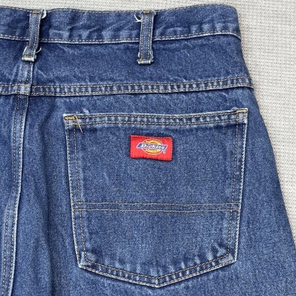 Dickies Mens Blue Denim Jeans Straight Medium Wash 5 Pockets Cotton Size 33X30 - Picture 5 of 12